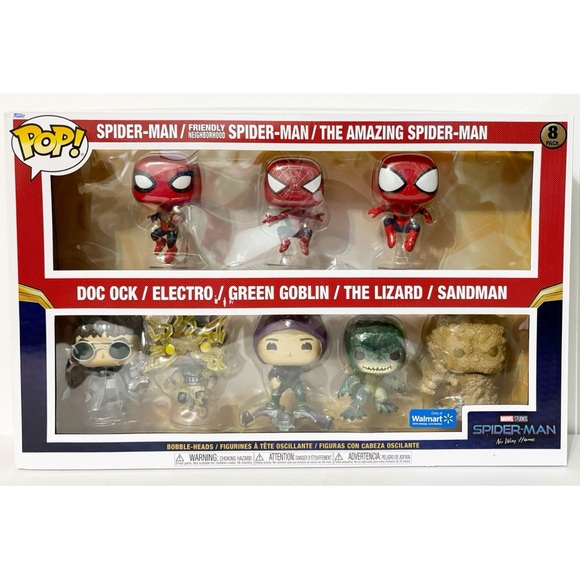 Funko Pop MARVEL Spider-Man 8 Character NO WAY HOME Bobble-Heads, NEW - Picture 1 of 4